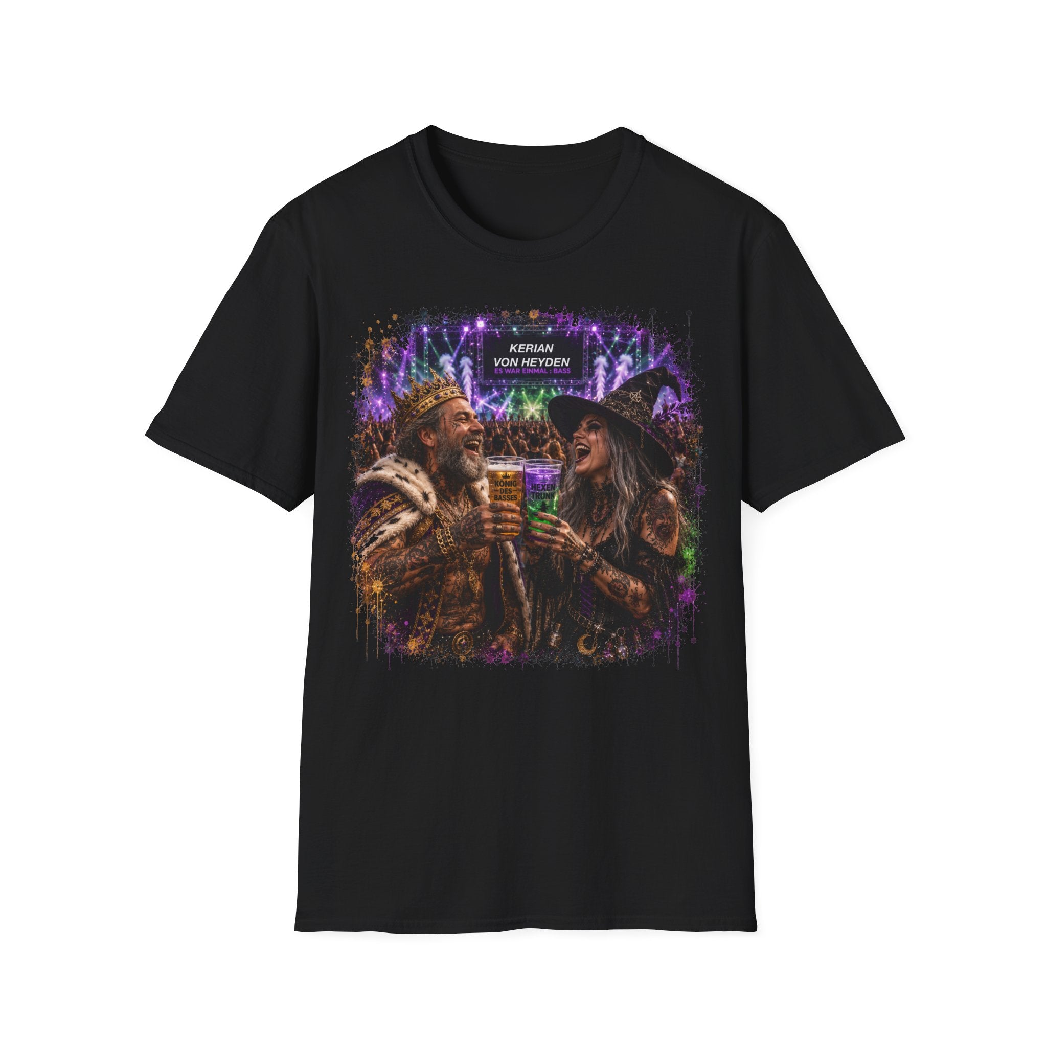 Märchenland Kollektion 8/11 - König und Hexe T-Shirt | Festival Crown Witch Hat Nightlife